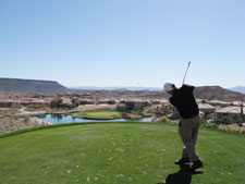 The 200 yard tee shot to Sunbrook's island green is the most intimidating shot on the course
