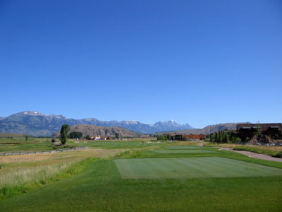 Perfectly cut tee boxes and views of the Tetons typify the round at 3 Creek Ranch