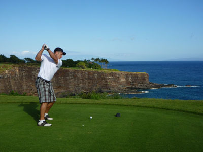 Mike at The Challenge at Manele 17th hole
