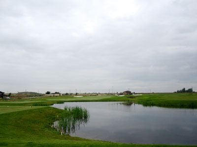 Water abounds on the par five 5th