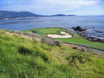 The world famous 7th hole at Pebble Beach; amazingly, this hole was not apart of the original routing at Pebble