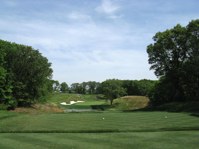 The only water hazard on the course is found next to the 8th green