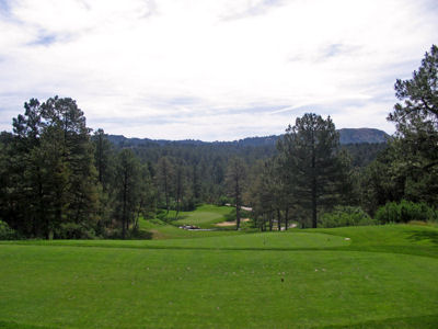 A 75 foot drop occurs from Castle Pines' 11th tee to its green