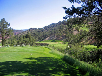 A 75 foot drop occurs from Castle Pines' 11th tee to its green