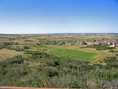 A 275 foot drop with Irish pot bunker scattered throughout the hole