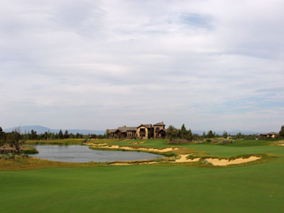 The rustic edged bunkers beautify the home hole