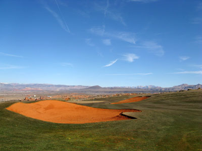 If you don't catch the slope on this huge downhill hole then bogey is coming your way