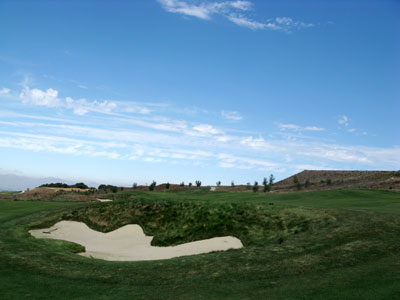 A long par four with a center fairway bunker