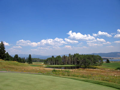 A big cemetary of water awaits tee shots left short at the picturesque 3rd