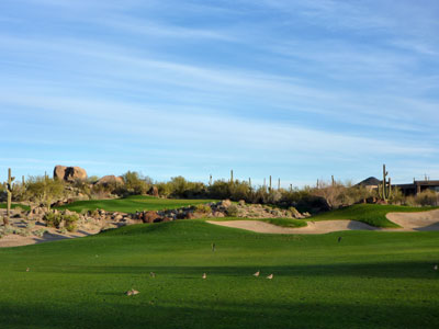A solid dogleg left to an uphill green is the perfect start to Pinnacle