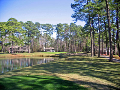 Not a lot of room for error on the attractive 6th hole at Walden