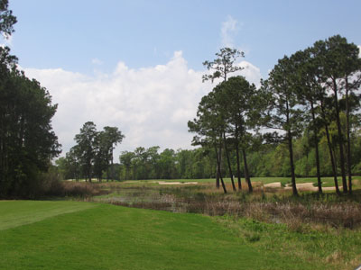 A blind, uphill tee shot is required on this intimidating hole found in a beautiful setting